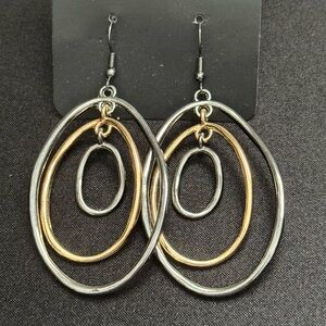 Elegant Silver and Gold Hoop Earrings